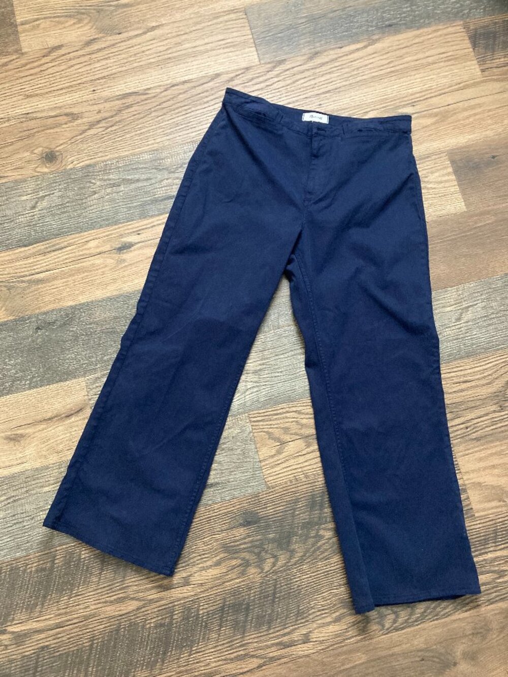 MADEWELL NWT The Wide-Leg Pant 32 Blue Navy Stretch Soft Pockets L29